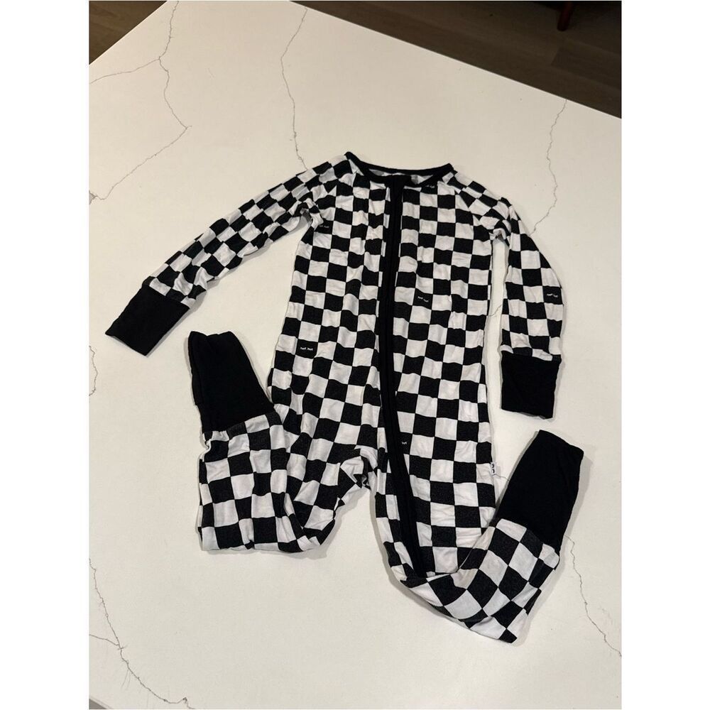 Like New! Little Sleepies Cool Checks Zippy Pajama – 18-24 Months 💙🖤